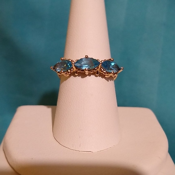 10K Yellow Gold Neon Apatite Ring - Picture 1 of 6